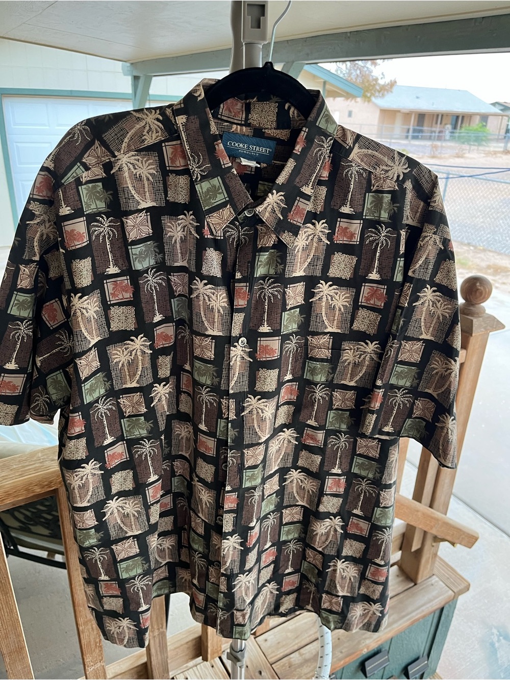 COOKE STREET Men's Hawaiian Button-Front Shirt Palm Tree Print
